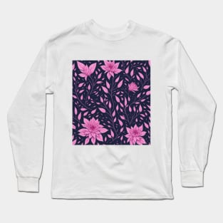 pink floral pattern design Long Sleeve T-Shirt